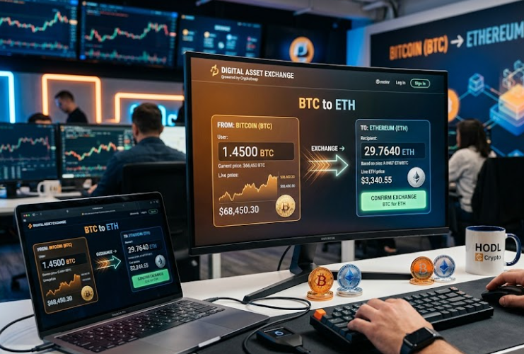 Exchange Bitcoin (BTC) for Etheareum (ETH) Exchange Bitcoin (BTC) for Ethereum (ETH) securely using an online cryptocurrency exchange service.