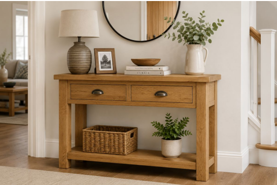 How is a Hall Table with Drawers by Oak Furniture UK a Beneficial Choice?